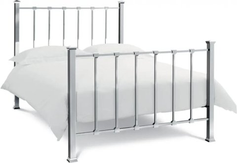 Madison shiny nickel metal bedstead - 4ft 6in double