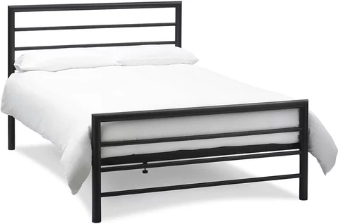 Urban matt black metal bedstead - 4ft small double