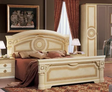 Aida italian bed - 5ft king size - ivory