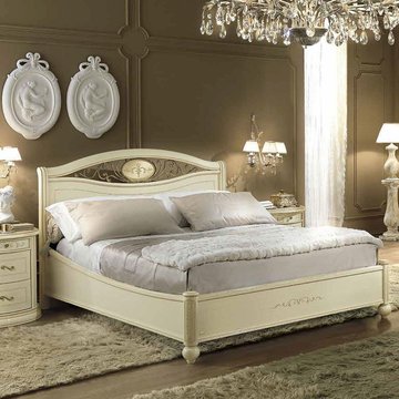 Siena italian bed - ferro - ivory - sizes available
