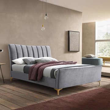 Clover bed - grey velvet fabric - sizes available