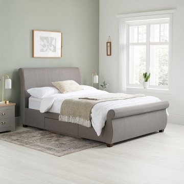 Lancaster bed - grey fabric - 5ft king size