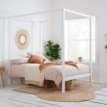 Mercia four poster bed - white wood - sizes available