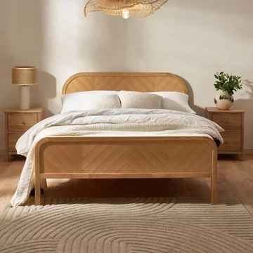 Milo chevron bed - oak - sizes available