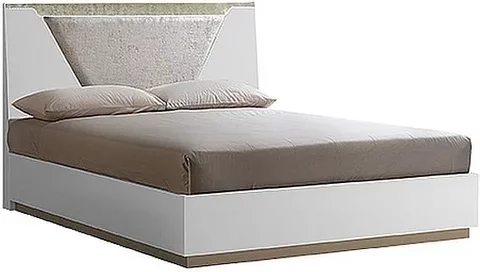 Smart italian bed - fabric headboard - white - sizes available
