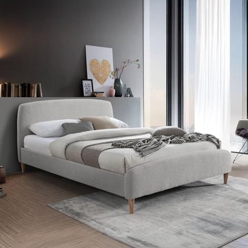 Otley bed - 4ft 6in double - dove grey fabric
