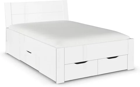 Aditio bed - high gloss white - 4ft 6in double