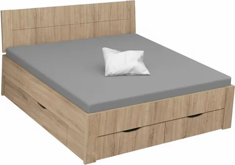 Aditio bed - sonoma oak - 6ft queen size
