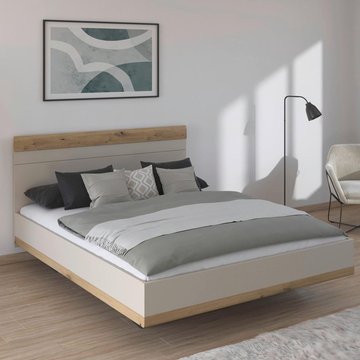 Sajo bed - champagne & artisan oak - 5ft king size