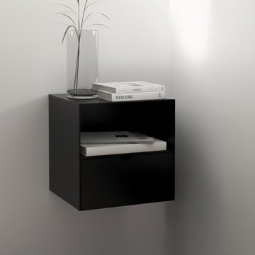 Joliet bedside cabinet - 1 drawer - black