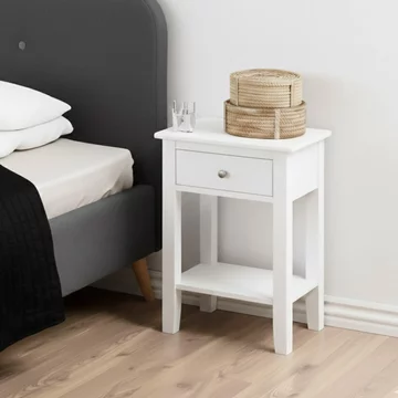 Linnea bedside table - 1 drawer - white