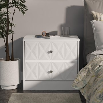 San jose bedside cabinet - 2 drawer - white