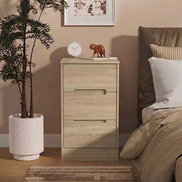 Monaco bedside cabinet - 3 drawer - oak