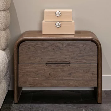 Bedford nightstand - 2 drawer - brown - wood
