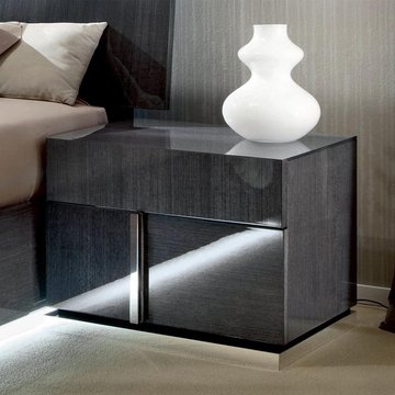 Montecarlo bedside cabinet - 2 drawer - right - grey koto high gloss