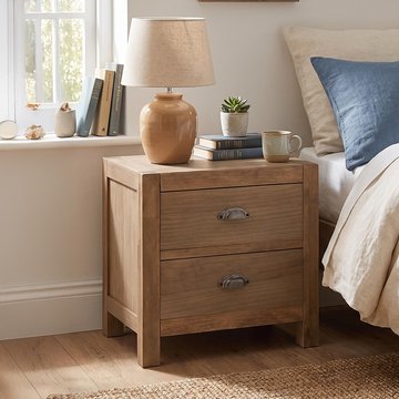 Blois bedside table - 2 drawer - natural - pinewood