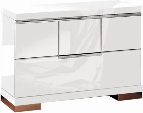 Asti bedside cabinet - 2 drawer - white gloss