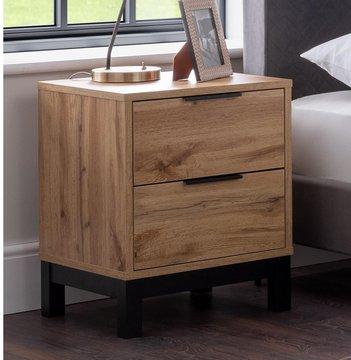 Bali oak bedside cabinet - 2 drawer