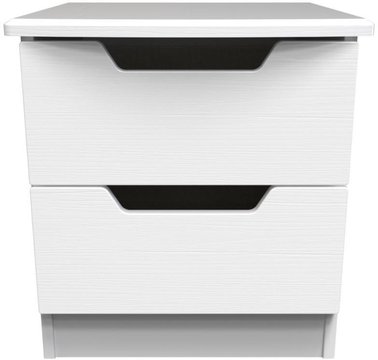 Bella bedside cabinet - 2 drawer - white