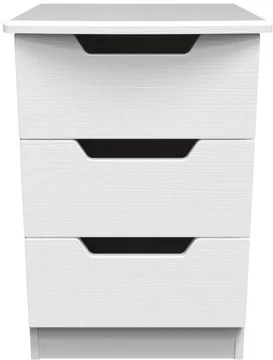 Bella bedside cabinet - 3 drawer - white