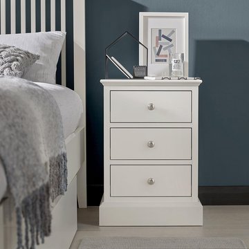 Ashby white bedside cabinet - 3 drawer