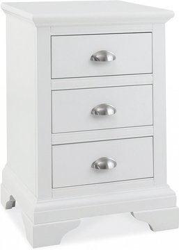 Hampstead white bedside cabinet - 3 drawer