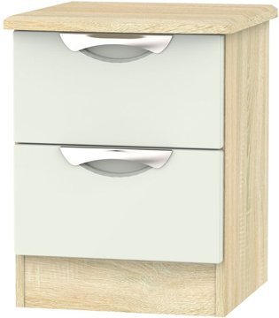 Camden bedside cabinet - 2 drawer - cashmere and oak