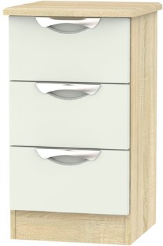 Camden bedside cabinet - 3 drawer - cashmere and oak