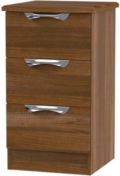 Camden bedside cabinet - 3 drawer - walnut