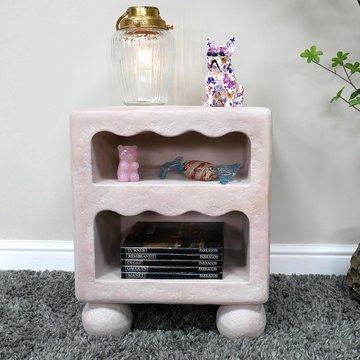 Bedside table - resin light pink