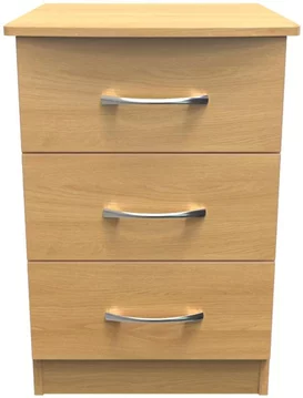 Eve bedside cabinet - 3 drawer - oak
