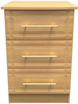 Faye bedside cabinet - 3 drawer - oak