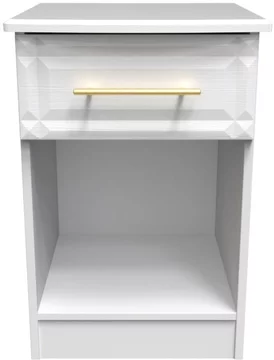 Faye bedside cabinet - 1 drawer - white
