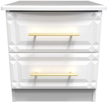 Faye bedside cabinet - 2 drawer - white