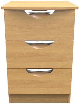 Flora bedside cabinet - 3 drawer - oak