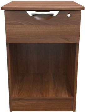 Flora bedside cabinet - 1 drawer with lock - walnut