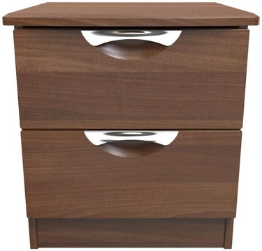 Flora bedside cabinet - 2 drawer - walnut