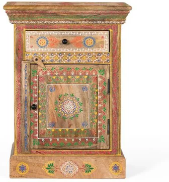 Forli bedside cabinet - mango wood - painted - 1 door
