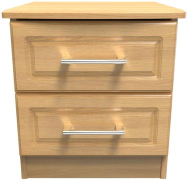 Gina bedside cabinet - 2 drawer - oak