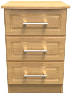 Gina bedside cabinet - 3 drawer - oak