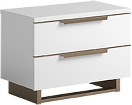Smart italian bedside cabinet - 2 drawer - mini - white