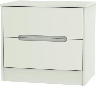 Monaco bedside cabinet - wide - 2 drawer - cashmere matt