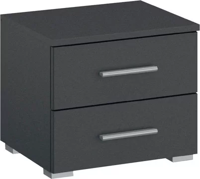 Base bedside cabinet - 2 drawer - metallic dark grey