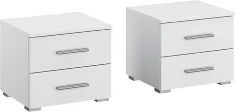 Base bedside cabinet - 2 drawer - set of 2 - alpine white