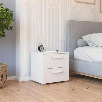 Evelyn bedside cabinet - 2 drawer - alpine white