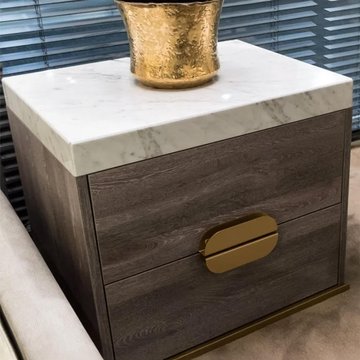 Westin bedside cabinet - 2 drawer - marble top - variation available