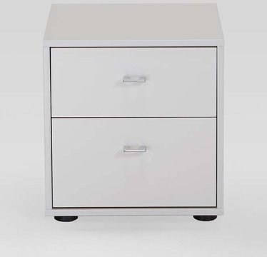 Tokio bedside cabinet - 2 drawer - white - chrome handle
