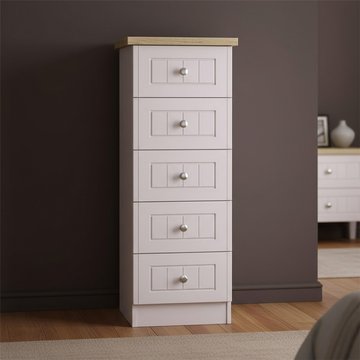 Vienna chest - 5 drawer - narrow - cashmere