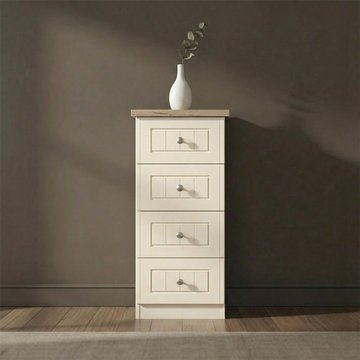 Vienna chest - 4 drawer - narrow - cream