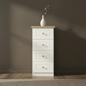 Vienna chest - 4 drawer - narrow - porcelain